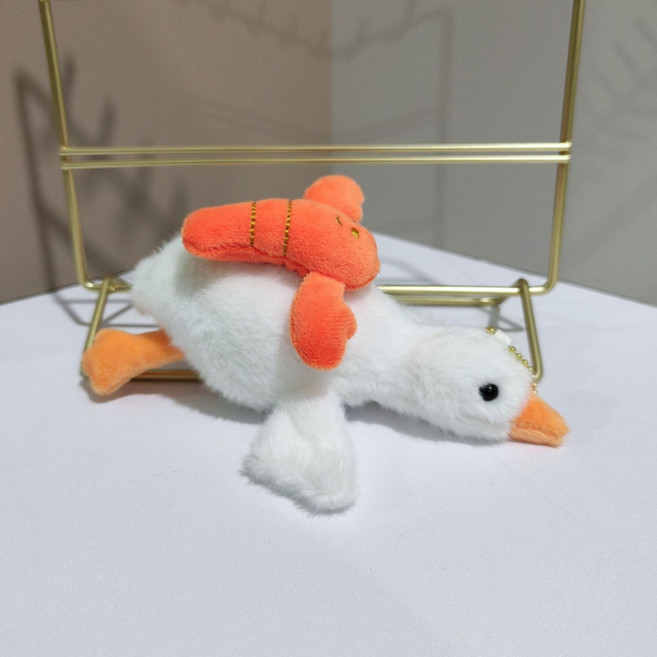 아이끌레 캐릭터가방 거위 봉제인형 키링, 18cm, 화이트가재, 1개
