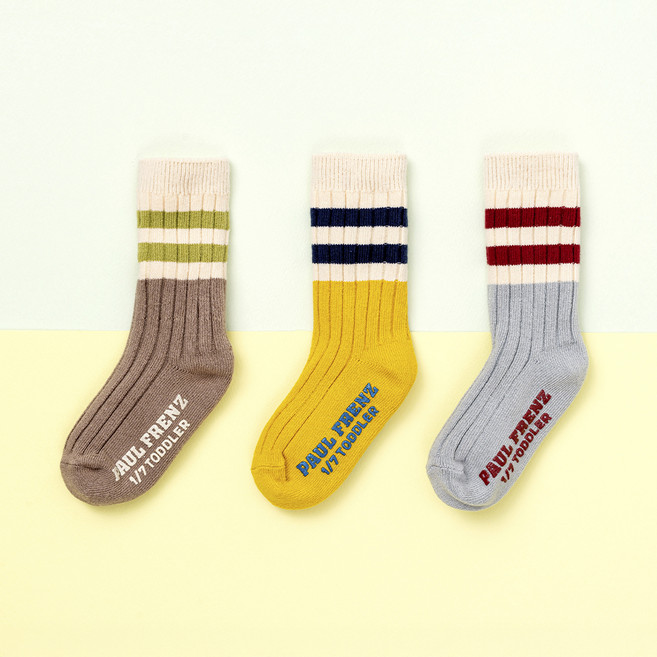 폴프랜즈 아동용 원사이즈 장목 양말 3켤레 세트