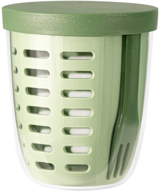 조니프리 다이어트 1단 도시락 런치팟 포크 세트, 그린, 1개