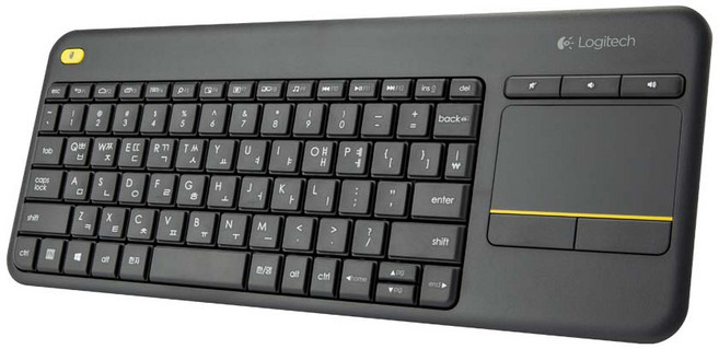 로지텍 무선 터치 텐키리스 키보드, 혼합 색상, K400 Plus