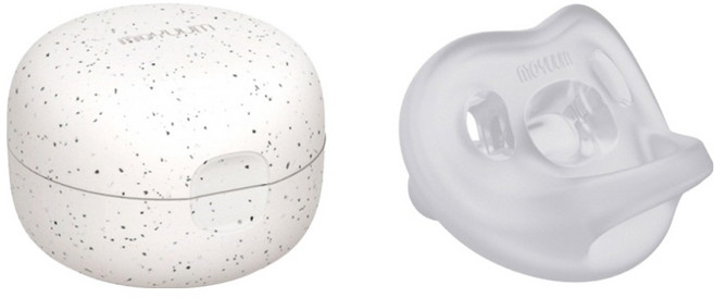 모윰 올 실리콘 마카롱 노리개젖꼭지 + 전용 케이스, 3단계(6개월이상), 퓨어내츄럴, 1세트