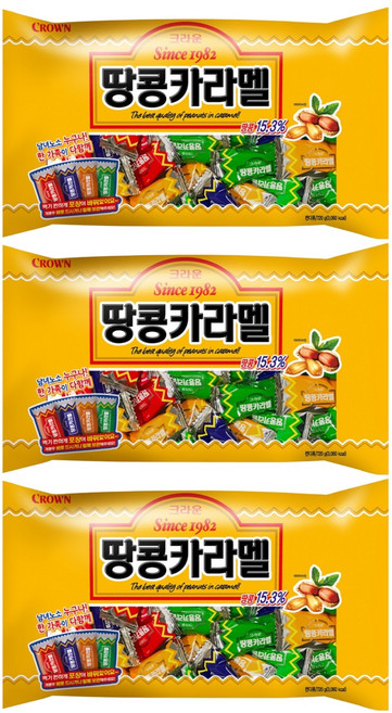 크라운 땅콩카라멜, 720g, 3개