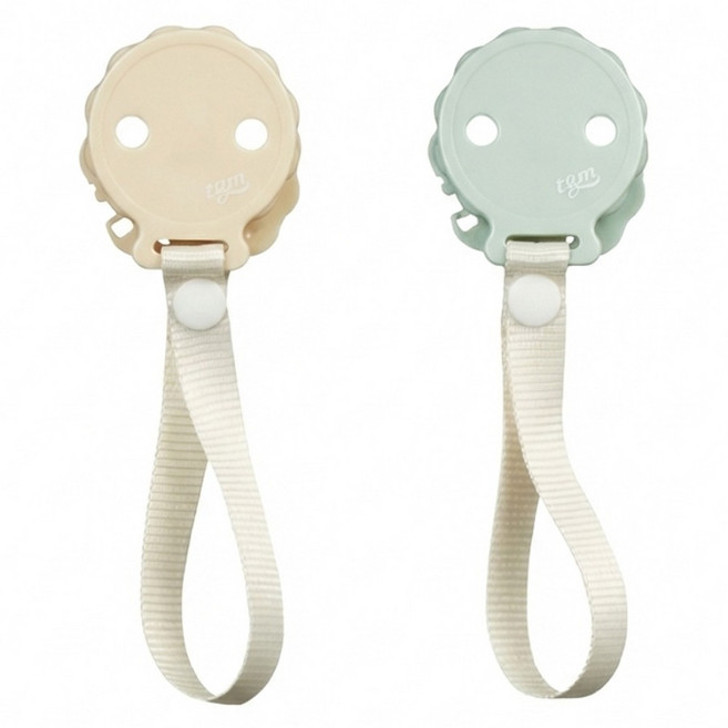 tgm 奶嘴鍊夾組, 米色 + 薄荷綠色, 1個