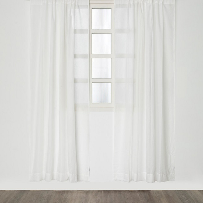 HOLA 和樂家居 伊登小紋理半腰窗紗, 瓷石白