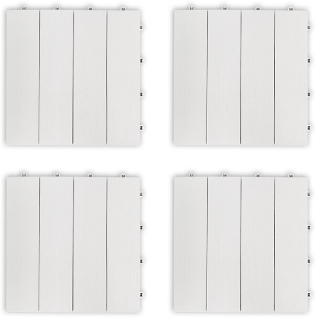 바이홈 분리형 데크타일 바닥재, 화이트, 4개