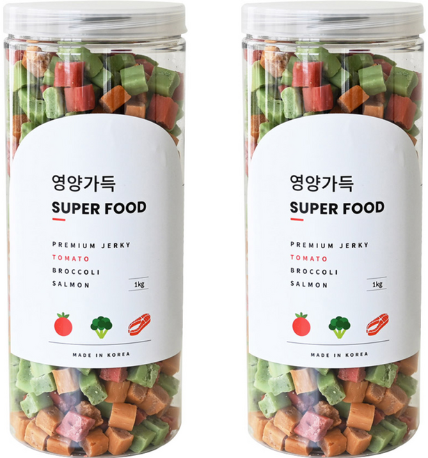 제로랩스 강아지 영양가득 져키, 혼합맛(토마토/브로콜리/연어), 1kg, 2개