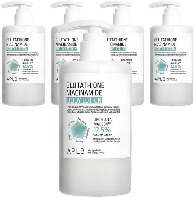 APLB 글루타치온 나이아신아마이드 바디로션, 300ml, 5개 - 쿠팡