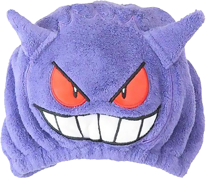 PoKeMoN 寶可夢 吸水速乾浴帽 319525 本體24 x 20.5cm 頭圍40cm 6歲以上適用, 耿鬼 紫色, 1個