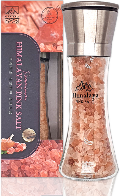 탑스코리아 히말라야 핑크 소금 + 스테인리스 그라인더 세트, 180g, 1세트