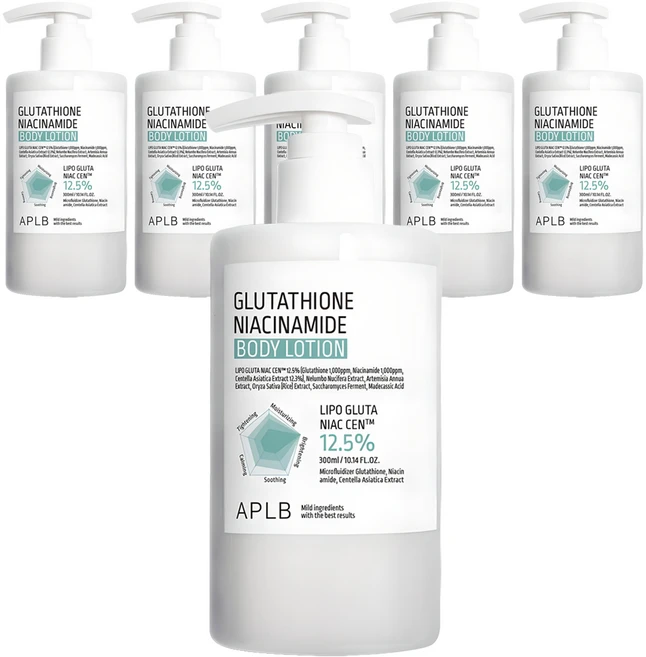 APLB 글루타치온 나이아신아마이드 바디로션, 300ml, 6개 - 쿠팡