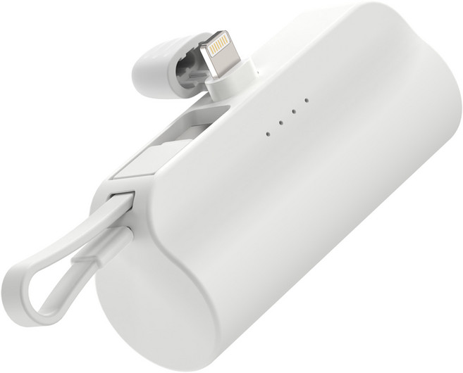 아이히트코리아 도킹형 동시충전 보조배터리 5000A 8핀 / C타입 케이블, 화이트, P23-DKPB5K