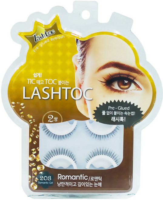 래쉬톡 시즌2 노글루 원터치 인조속눈썹, 로맨틱, 1개