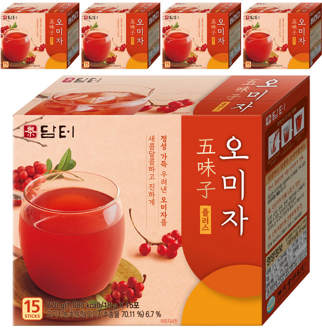 담터 오미자 플러스 과실차, 18g, 15개입, 5개