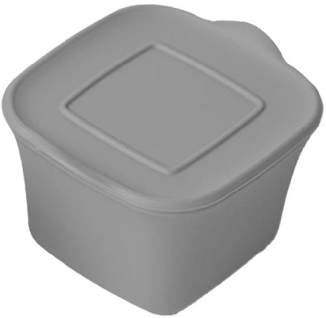 마미스테이블 냠냠 실리콘 밀폐용기, 라이트그레이, 1개