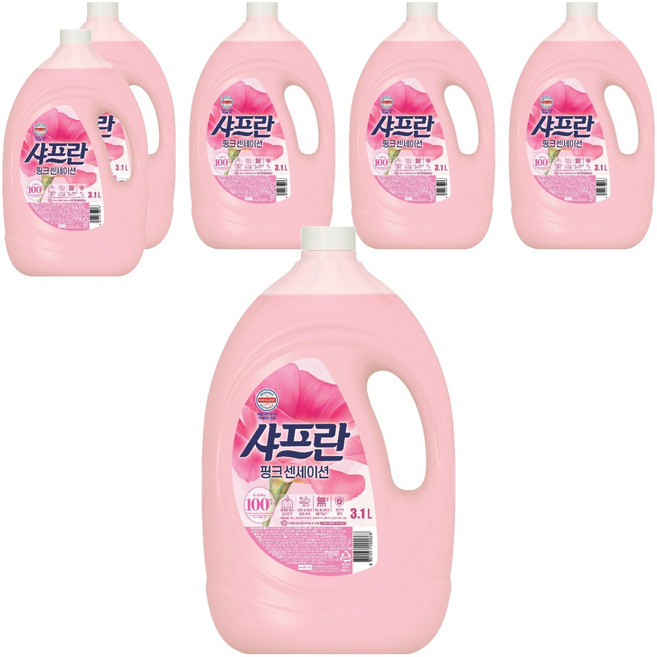 샤프란 섬유유연제 핑크 센세이션, 3.1L, 6개