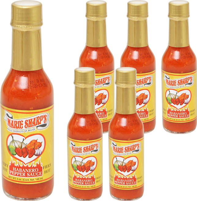 마리샤프 화이어리핫 생 하바네로 자연원료 내추럴 핫 페퍼소스, 148ml, 6개
