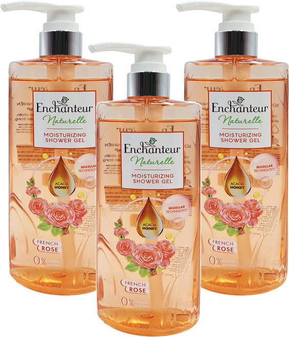 Enchanteur 艾詩 無添加沐浴露 玫瑰橘, 510g, 3瓶