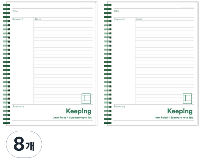 아이비스 PP 코넬식 키핑노트 B5, 8개, 혼합색상