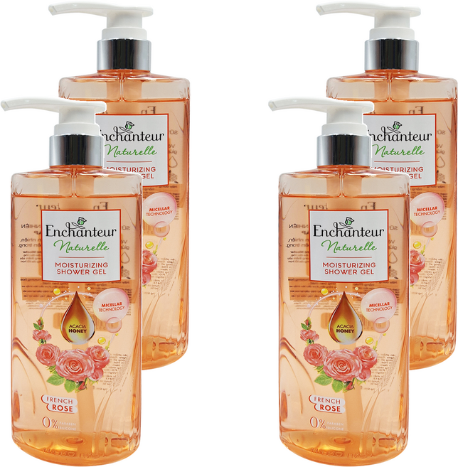 Enchanteur 艾詩 無添加沐浴露 玫瑰橘, 510g, 4瓶