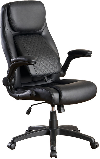 니디스 고급형 요추조절 플립형 팔걸이 사무용 의자 POC-01, 블랙