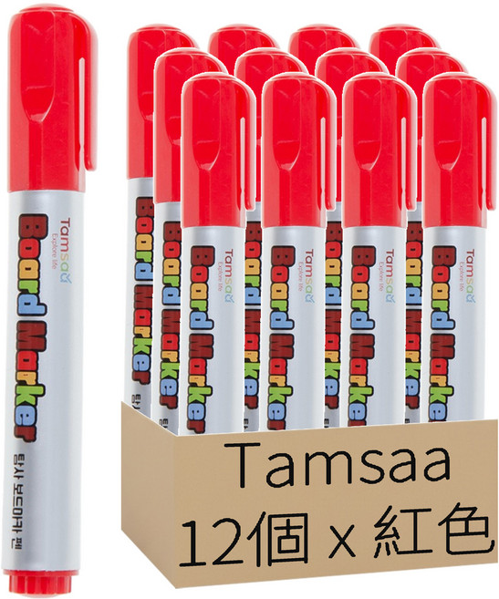 Tamsaa 白板筆, 12支, 紅色