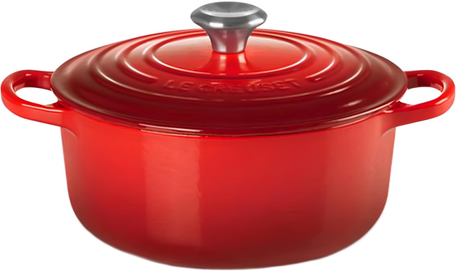 LE CREUSET 琺瑯鑄鐵鍋圓鍋, 1個, 22cm, 櫻桃紅