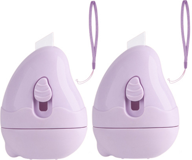 망고 택배송장 개인정보보호 스탬프 퍼플, 2개, 블랙