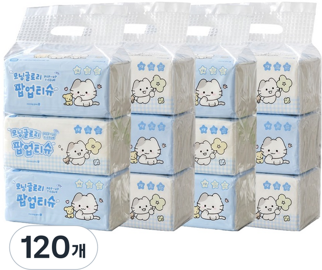모닝글로리 팝업 티슈 3겹, 120개, 110개입