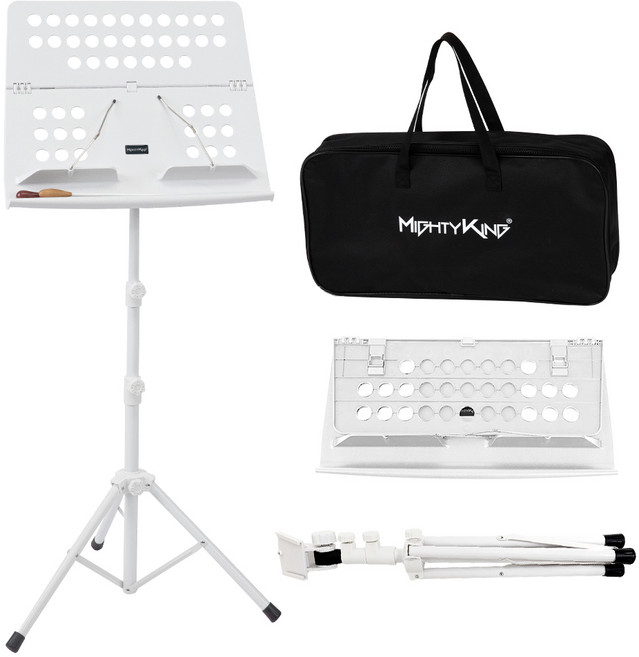 마이티킹 반으로 접히는 2단 악보 보면대 MUS350, 화이트, 1개