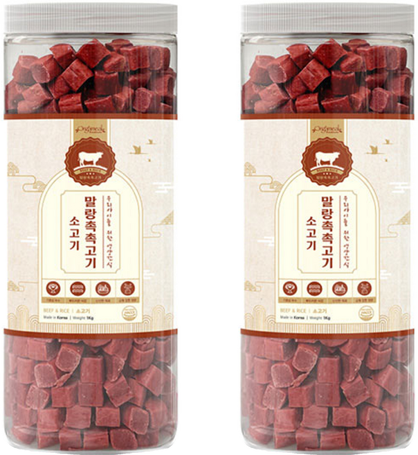 올가밀 강아지 말랑 촉촉 고기 트릿, 소고기, 1kg, 2개