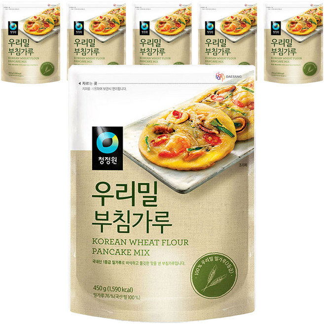 청정원 우리밀 부침가루, 450g, 6개