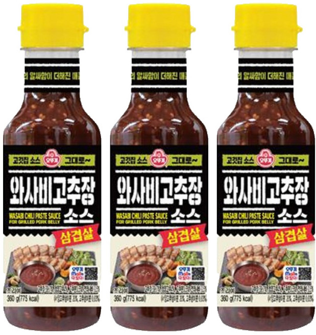 오뚜기 삼겹살 와사비 고추장 소스, 360g, 3개