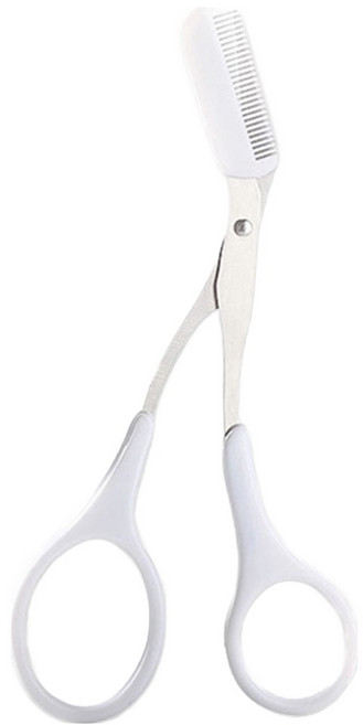 엘로브 빗달린 눈썹 손질 숱가위, 화이트, 1개