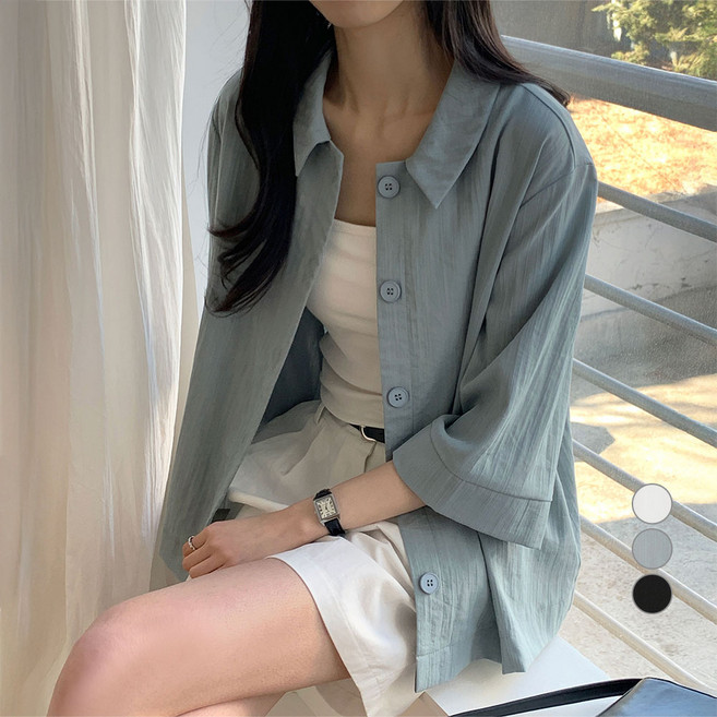 afinar 女款七分袖襯衫式外套