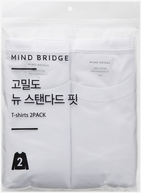 마인드브릿지 남녀공용 고밀도 순면 긴팔 티셔츠 MATS0110 2p