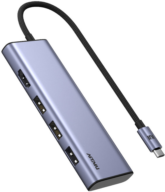 아트뮤 USB C타입 6in1 4K 60hz Gen2 10Gbps 멀티 허브 MH320, 메탈그레이, 1개