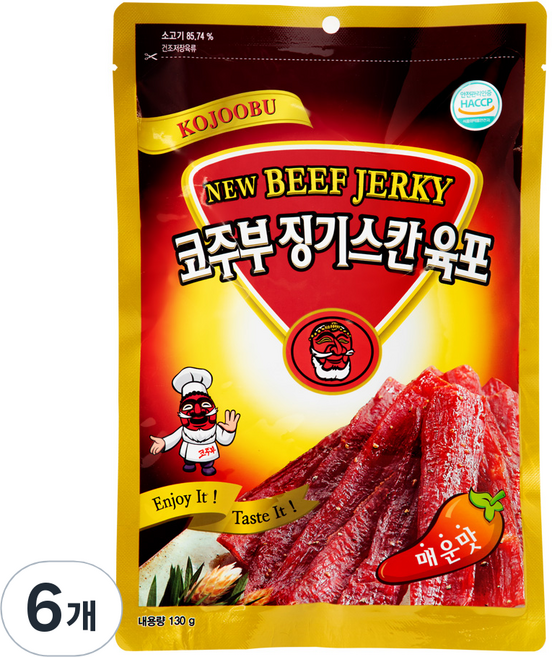 코주부 징기스칸 육포 매운맛, 130g, 6개