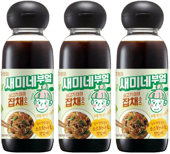 새미네부엌 쇠고기 야채 잡채소스, 3개, 300ml