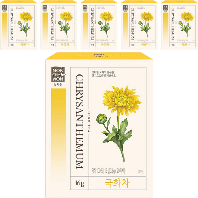 녹차원 국화차 티백, 0.8g, 20개입, 6개, 800mg