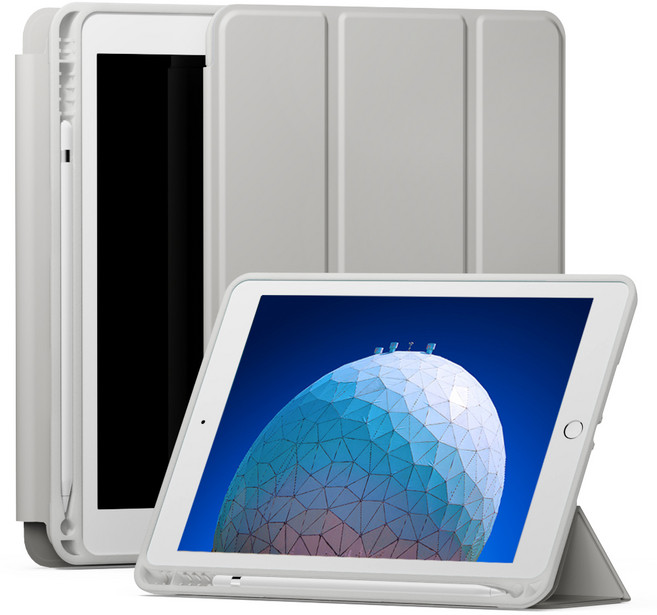 신지모루 스마트커버 펜슬 수납 태블릿 케이스, 웜 그레이, 1개