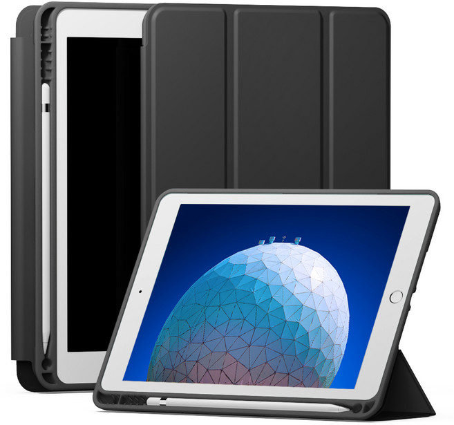 신지모루 스마트커버 펜슬 수납 태블릿 케이스, 블랙, 1개