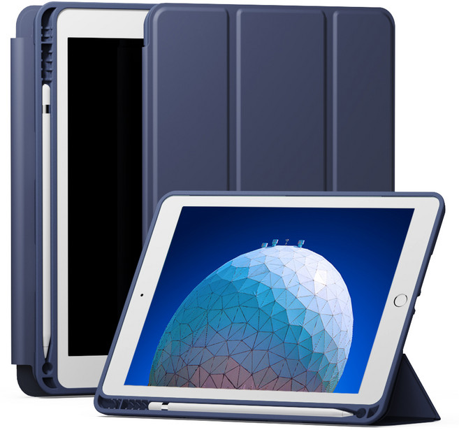 신지모루 스마트커버 펜슬 수납 태블릿 케이스, 네이비, 1개