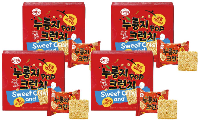 이더스 누룽지 POP 크런치 4p, 148g, 4개