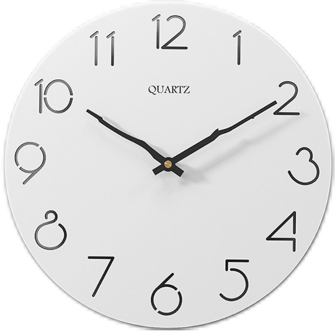 골드팡 거실 인테리어 원형 벽시계, 화이트