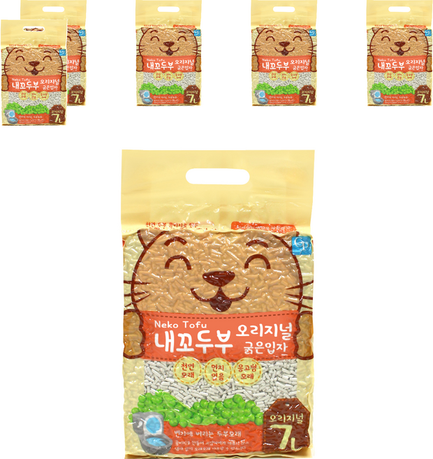 내꼬두부 응고형 고양이 모래, 7L, 6개, 두부향