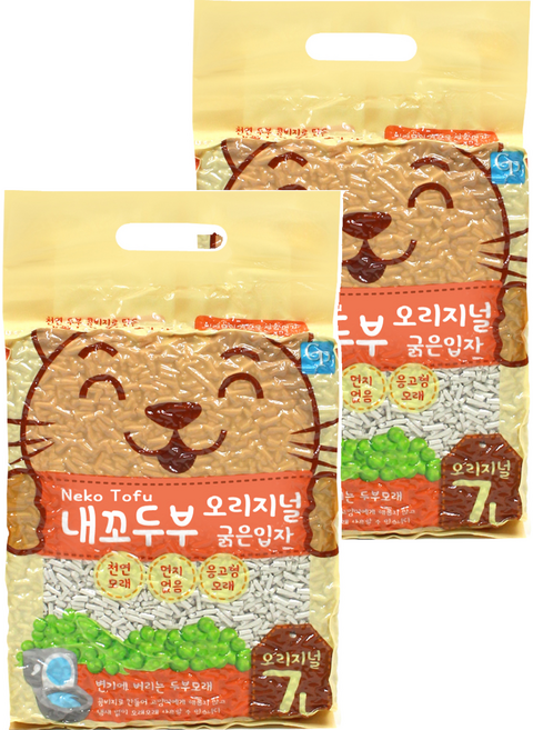 내꼬두부 오리지널 굵은입자 고양이모래, 7L, 2개, 두부향