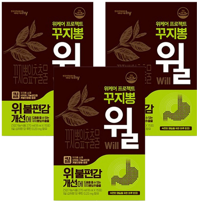 에치와이 위케어 프로젝트 꾸지뽕 윌 15p, 270ml, 3개