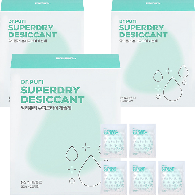 닥터퓨리 슈퍼드라이 제습제 본품, 30g, 60개