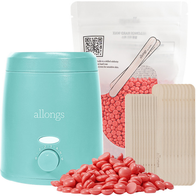 알롱 셀프 왁싱 미니 워머기 + 하드왁스 베리베리 + 스파츌라 세트, 200g, 1개