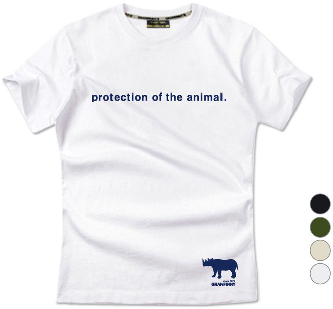 그랜피니 남녀공용 스몰 코뿔소 반팔 티셔츠 GSR